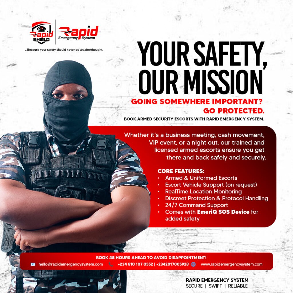 Security escort service Lagos Nigeria Detty December